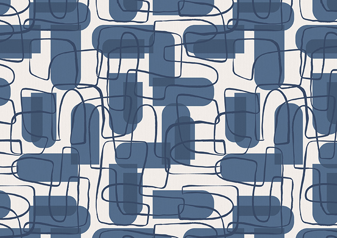 Meander, Navy - Twist&Fit Roller Blind - Image 6